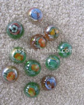 printed/ glass marble