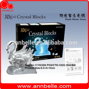 3D crystal puzzle flashing crystal puzzle swan puzzle