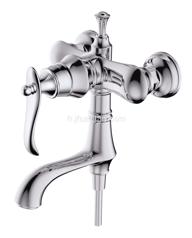 Mitigeur de douche en laiton apparent Chrome