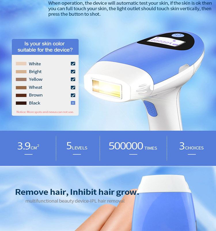 IPL Penghapusan Rambut Tetap dan Peremajaan Kulit IPL Laser Hair Removal Device di rumah