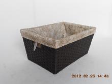 Paper rope storage basket with lining