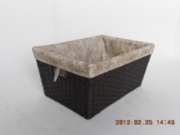 Paper rope storage basket with lining