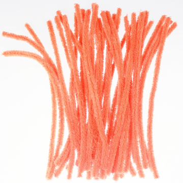 Orange chenille stem crafting fluffy sticks