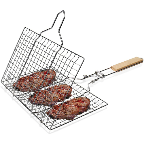 Stainless steel barbecue grill basket