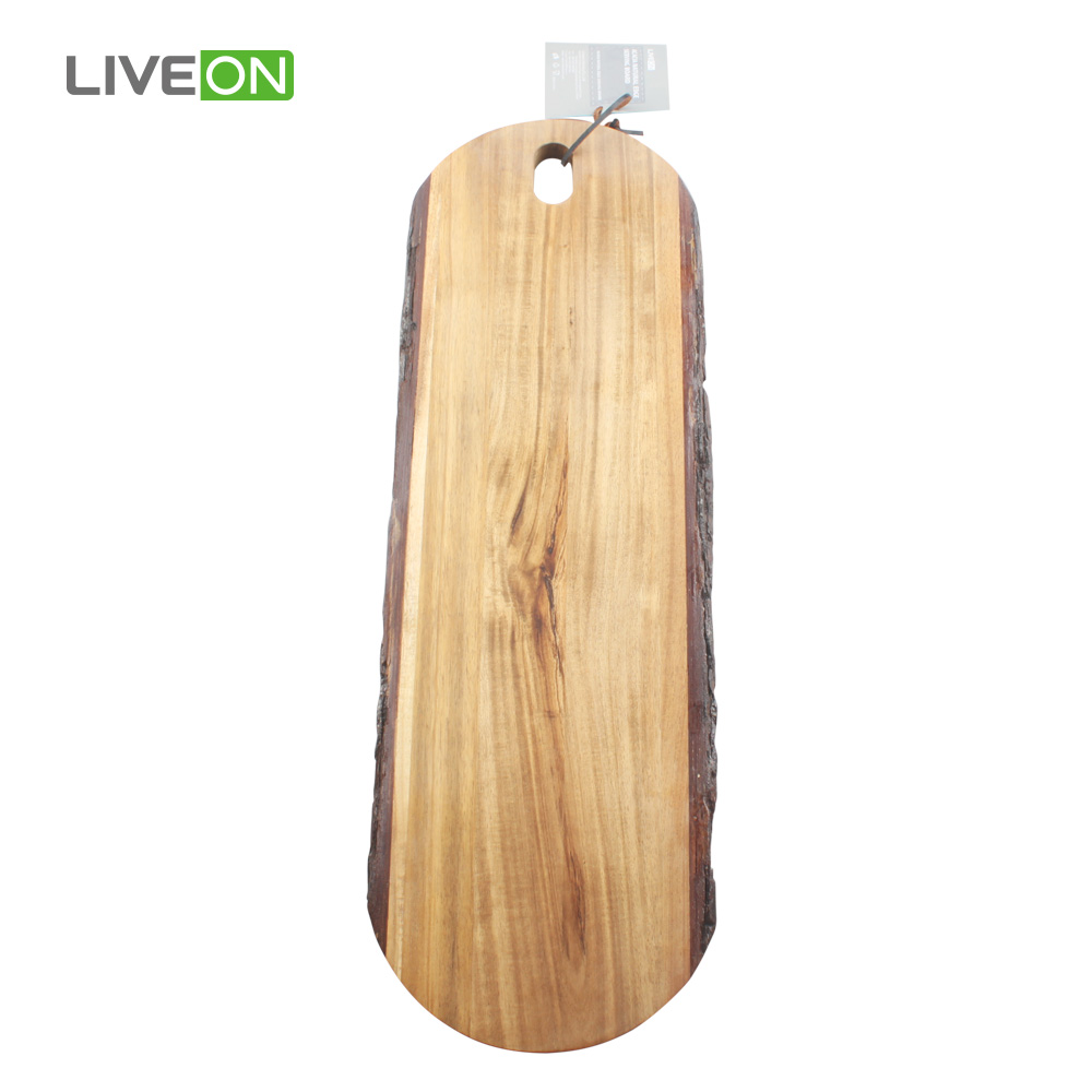 Acacia Wood with Bark Cutting Board