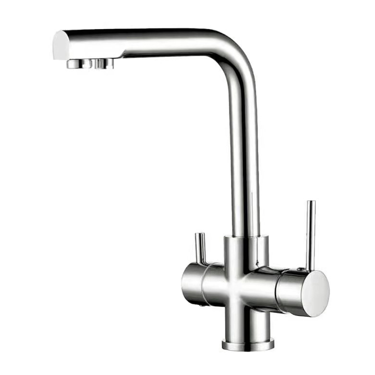 YL930  China supplier cheap brass double lever kitchen sink water tap