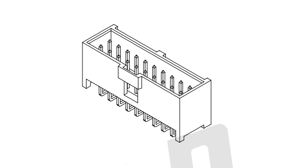 Testa da 2,54 mm a 90 ° in scatola AW2547RB-2XNP