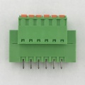 spring type pluggable terminal block with flange ears