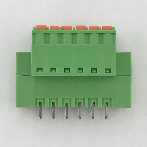 spring type pluggable terminal block with flange ears