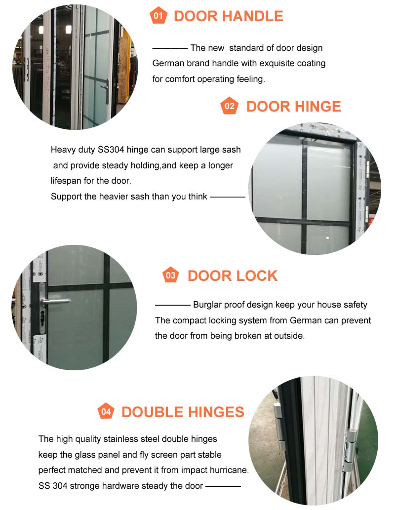 Modern home decorative interior aluminium frame waterproof bathroom door