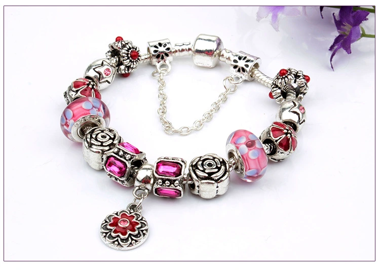 Flower Pendant Bracelet Retro Alloy Beads Bracelet Wholesale