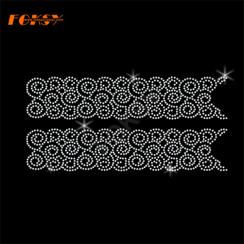 Swirl Cheer Bow Rhinestone Iron on Transfers Motifs