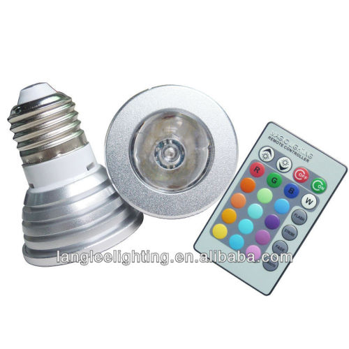 LED RGB 3W Lamp Spot Light Bulb+24 key IR Remote Controller s Remote Control Wireless Remote