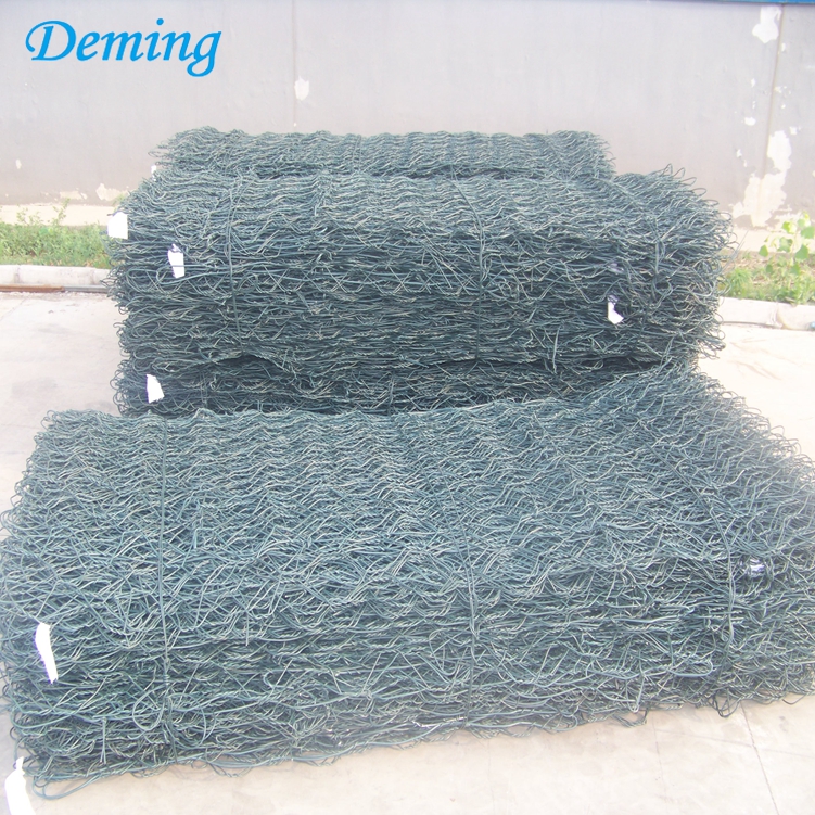 PVC coated and galvanized woven gabion basket