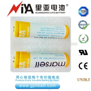 2900mAh LiFeS2 1.5v lr6 aa battery lithium batery