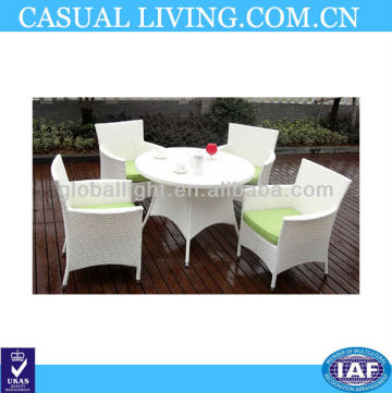 White Rattan Garden Dinner Table Wicker Dinning Set