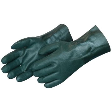 Triple Dipped Green PVC Rękawice z piaszczystym wykończeniem