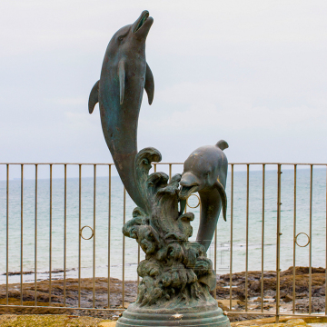 Large Outdoor Garden home decor metal craft bronze dolphin sculpture