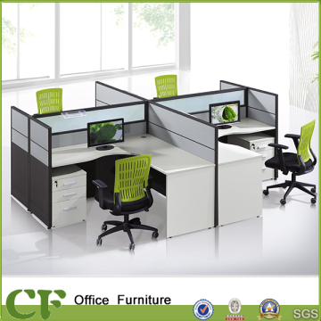 Commercial Office Furniture Modular 32mm Glass Desk Partition Panel for Office Workstation