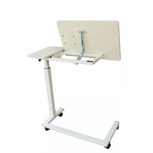 Tilt-Top Overbed Bedside Table with Wheels for Hospital