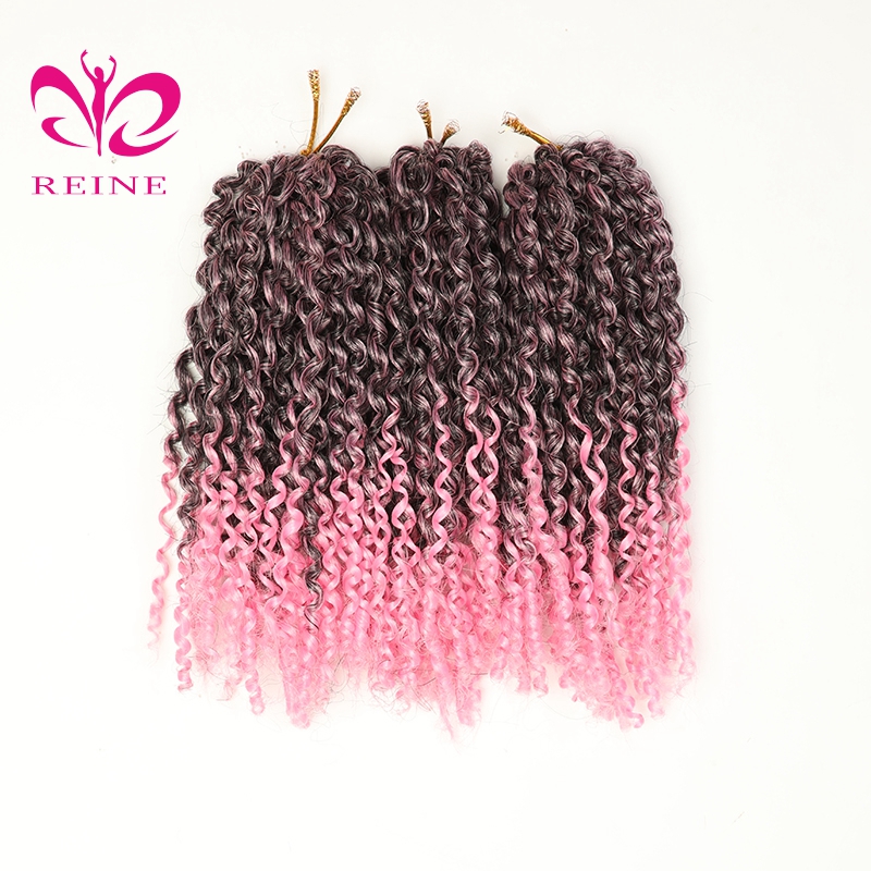 Hot selling Mali bob 8inch 3pcs Synthetic Afro twist braid kinky curly crochet braids hair