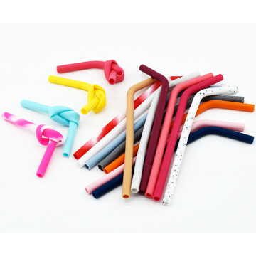 Reusable Bent Silicone Drinking Straws Long Drink Straws