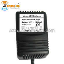 US plug AC DC 18v 1000ma linear adapter