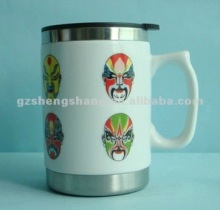 Ceramic stainless steel coffee mug,ceramic mug design