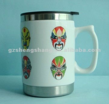 Ceramic stainless steel coffee mug,ceramic mug design