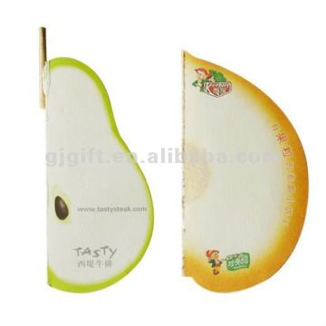 2015 custom fruit shape sticky memo pad
