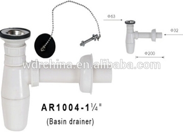 1/4" sanitary fitting drainer PVC drainer pipe for wall hung baisn