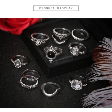 Vintage Knuckle Ring Set for Women Girls Stackable Rings Set Hollow Carved Flowers