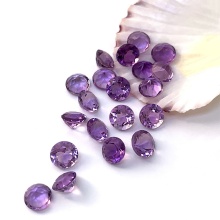Wholesale Purple Loose Stones Diamond Cut Natural Amethyst
