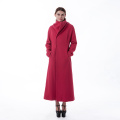 Fashion long red cashmere overcoat with collar