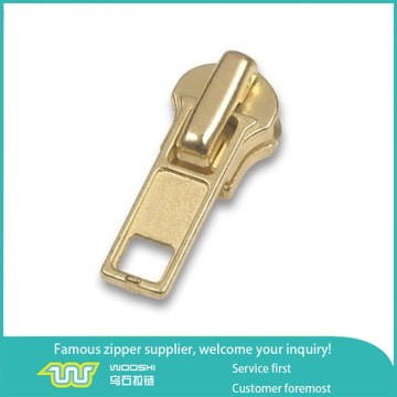 light gold locking metal zipper slider for jackets