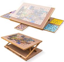 Portable Wooden 3D Jigsaw Puzzle Table - 1000 Pieces