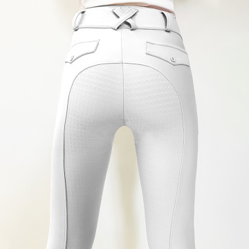 White Kid Equine Breeches Moisture Wicking Tights