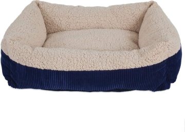 Navy Blue Contrast Color Self Warm Dog Bed