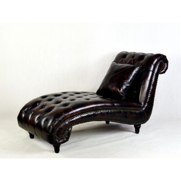 elegant vintage leather design chaise lounge chair