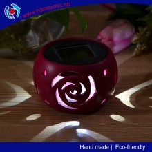 Roae image Ceramic table light,Solar lamp,Solar powered ceramic jar