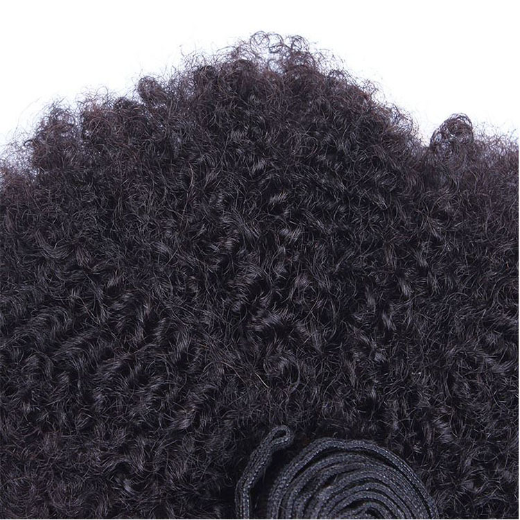 aliexpress hot sale natural color easy to dye human hair double drawn brazilian human hair afro kinky curly