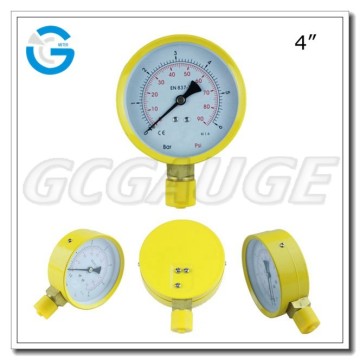 High quality painted color black steel bottom types tank pressure gauge