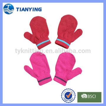 wholesale kids acrylic knitted mitten gloves