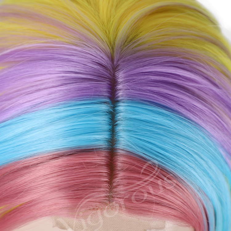 Women Natural Fiber High Temperature Short Bob Cut Top Quality Highlight Four Color Wholesale Synthetic Wigs