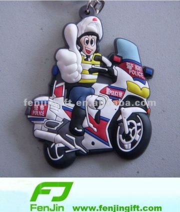 custom rubber 2d motorcycle keychains