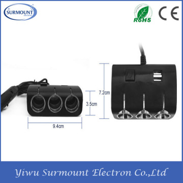 120W Car Cigarette Lighter Sockets Adapter 3 in 1 Car Cigarette Lighter Socket Charger