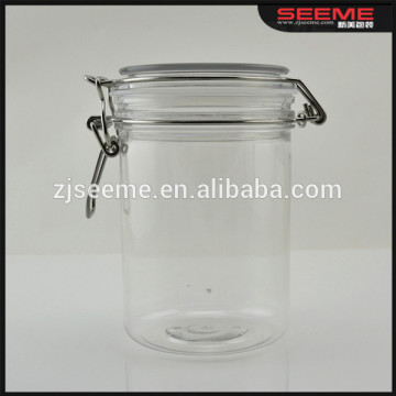 hemetic plastic jar PET seal pot 200ml 300ml 400ml 500ml