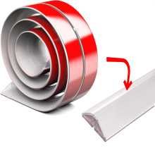 White Floor Cord Protector - Corner Safe Wire Cover Extension