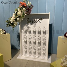 Wholesale White Rectangular Wedding Decor PVC Acrylic Wine Rack Wall Decoration