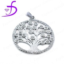 925 silver bezel setting gemstone tree pendant
